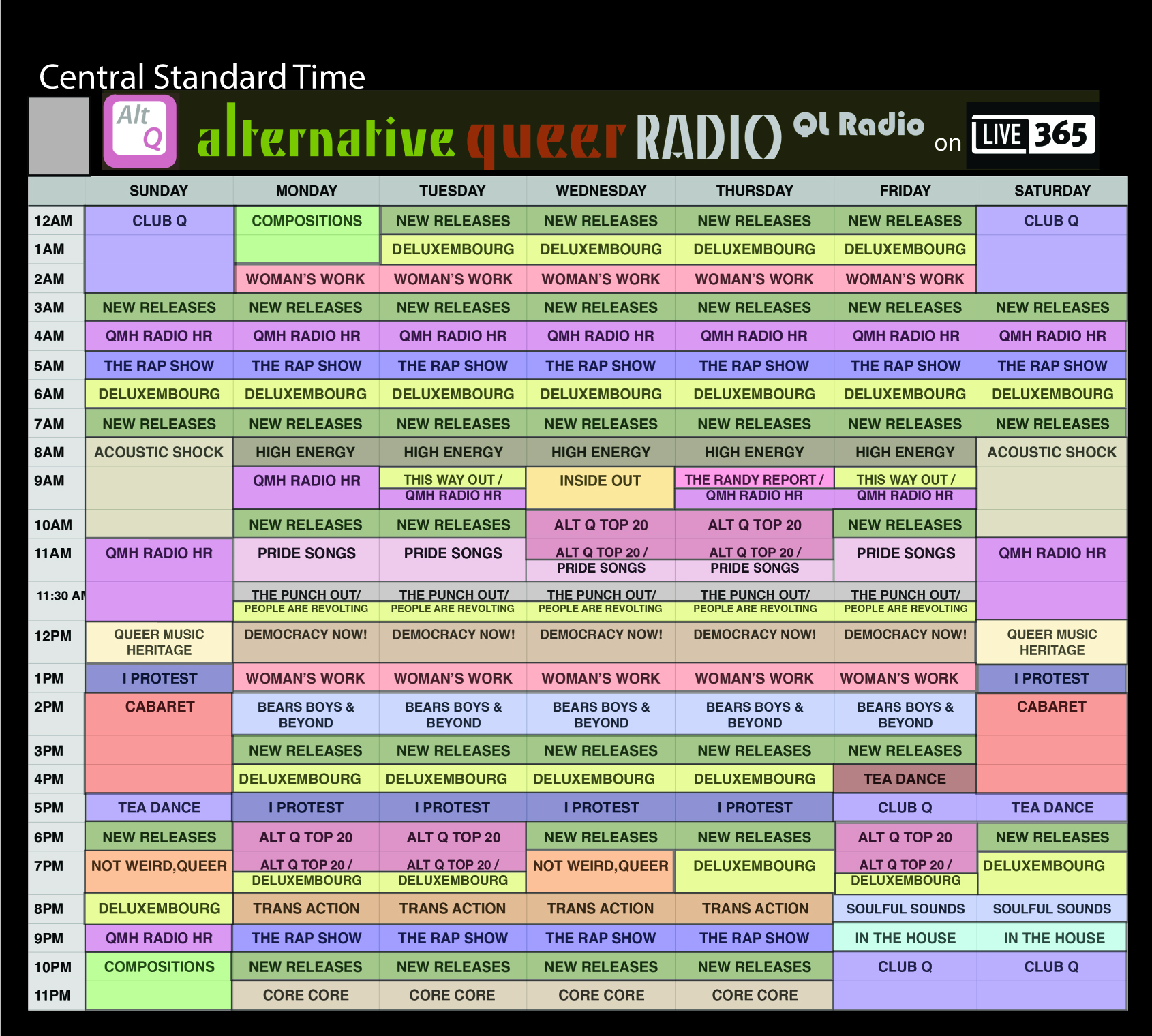 ALT Q Radio Schedule
